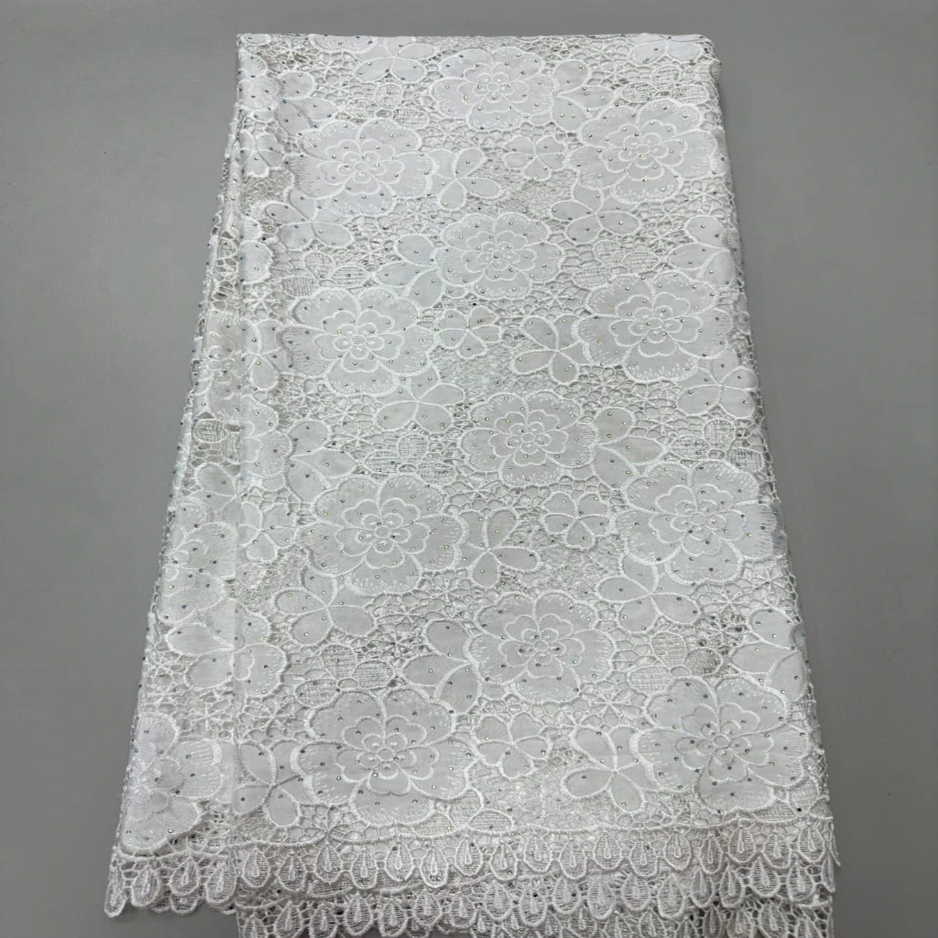 

2023 Newest African French Guipure Silky Lace Highest Grade Korea Voile Lace Fabric Luxury Embroidery Big Lace For Evening Gown