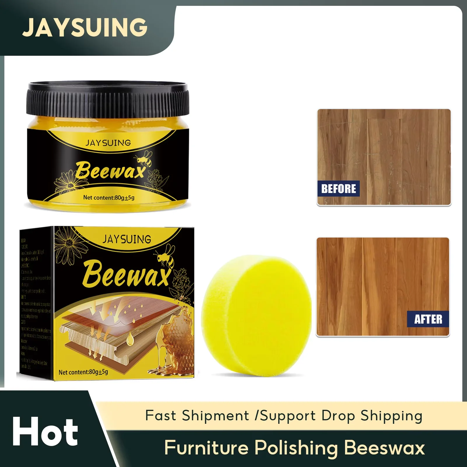 

Wood Seasoning Beeswax Solid Wood Furniture Polishing Bee Wax Waterproof Wood Cleaner Wooden Furniture Care Maintenance Beeswax