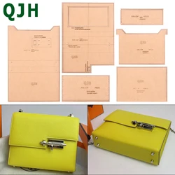 Fai da te fatto a mano in pelle artigianale carta Kraft disegno borsa da donna chiusura a scatto Mini borsa a scatto nuova borsa a catena modello acrilico Design Patter