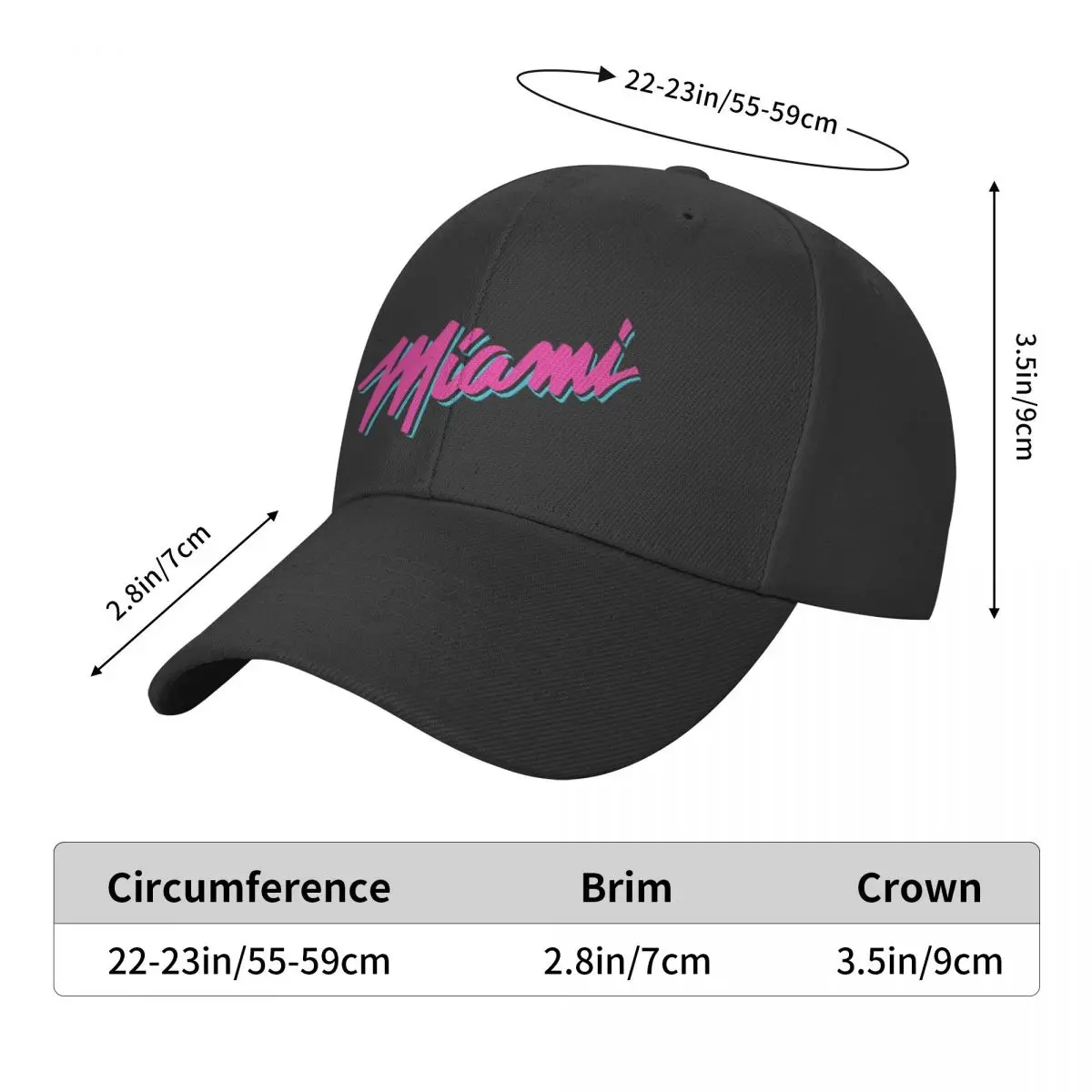 Miamis Vices Heat 2 Hat Women\'s Hat Men\'s Hip Hop Caps Baseball  Caps Personalized Adjustable Hat Summer Hats Snapback Caps