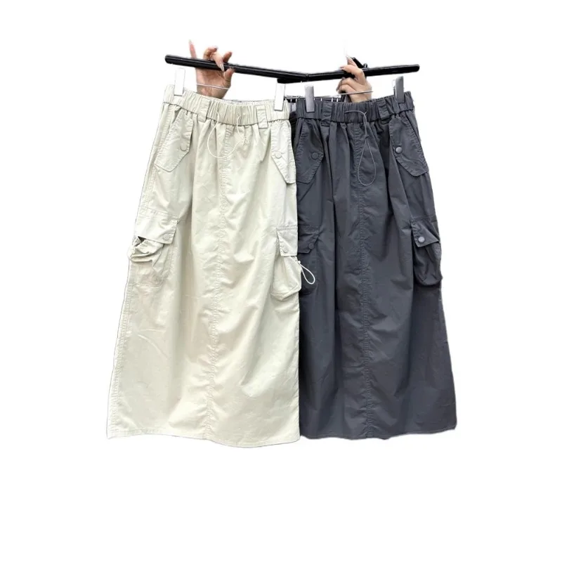 تنورة أمريكية كلاسيكية عالية الخصر للعمل بنصف الجسم للأطفال بتصميم صيفي جديد ذو إحساس متخصص في التنورة الطويلة