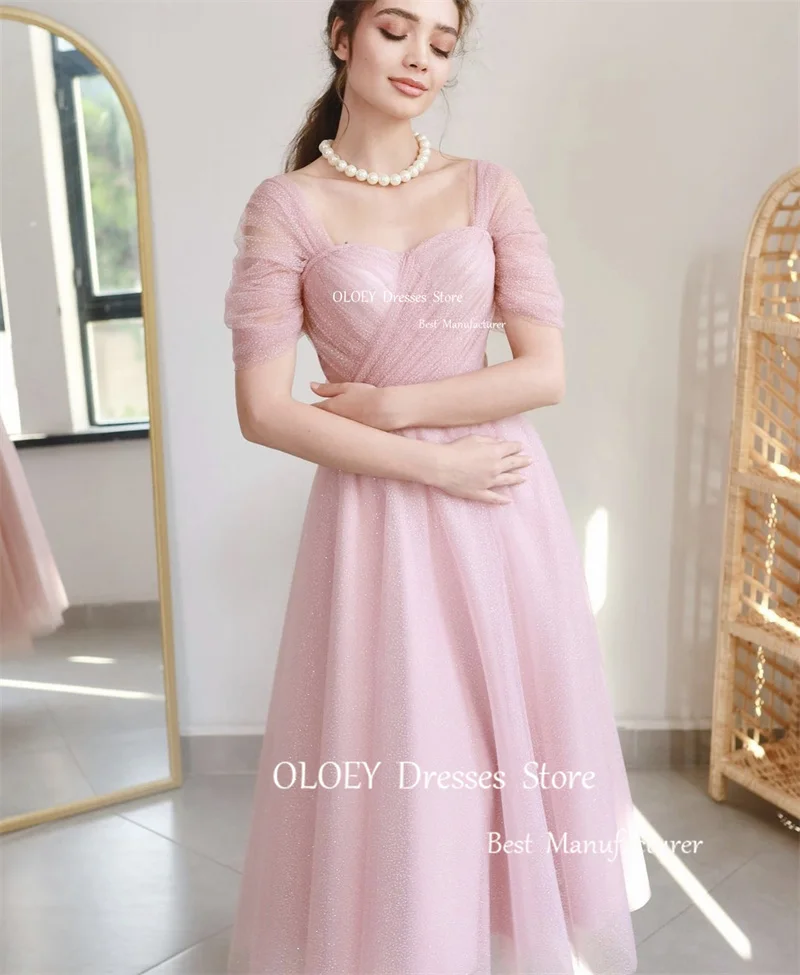 OLOEY-Robe de Bal en Tulle Rose Bleu Clair pour Femme, Vêtement de Soirée Formel, Longueur de Rinçage, Zones Roses