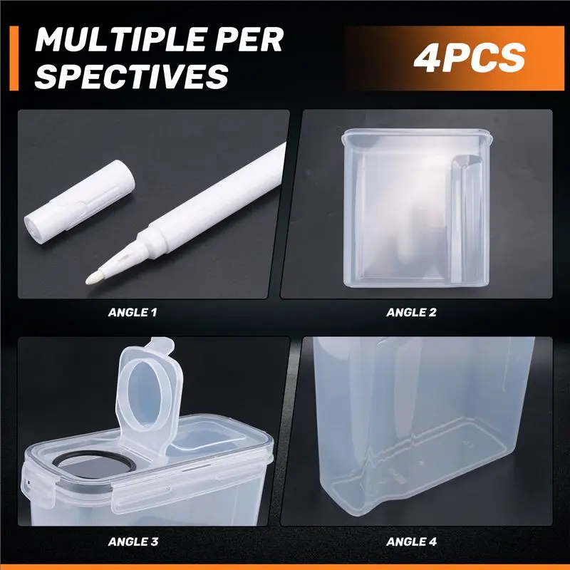 A7THK-4Pcs Cereal Storage Container Set, PP Airtight Food Storage Containers 2.5L For Cereal, Snacks And Sugar