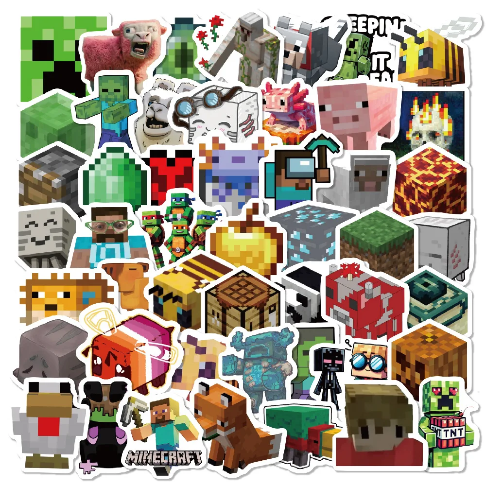 AliExpress Bandai 50/100pcs Game My World Stickers DIY Laptop Car Bike Graffiti Decoration Waterproof Sticker