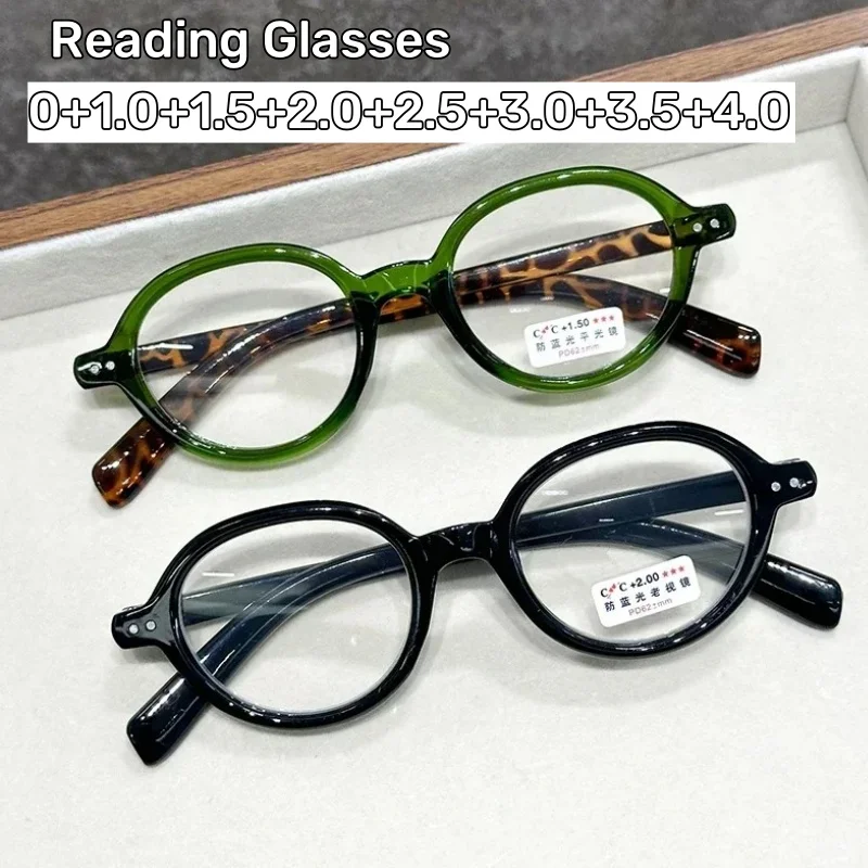 

Fashion Small Frame Oval Presbyopia Glasses Women's INS Style Retro Blue Light Protection Reading Glasses with Plus Diopters