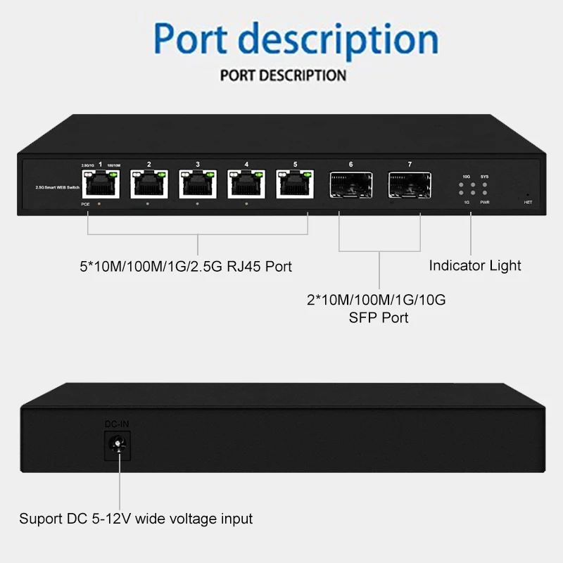 JT-COM 5 портов Smart Web GPS с 2*10G SFP + L2 управляемый переключатель и 5 или 8 портов L2 управляемый веб-переключатель GPS