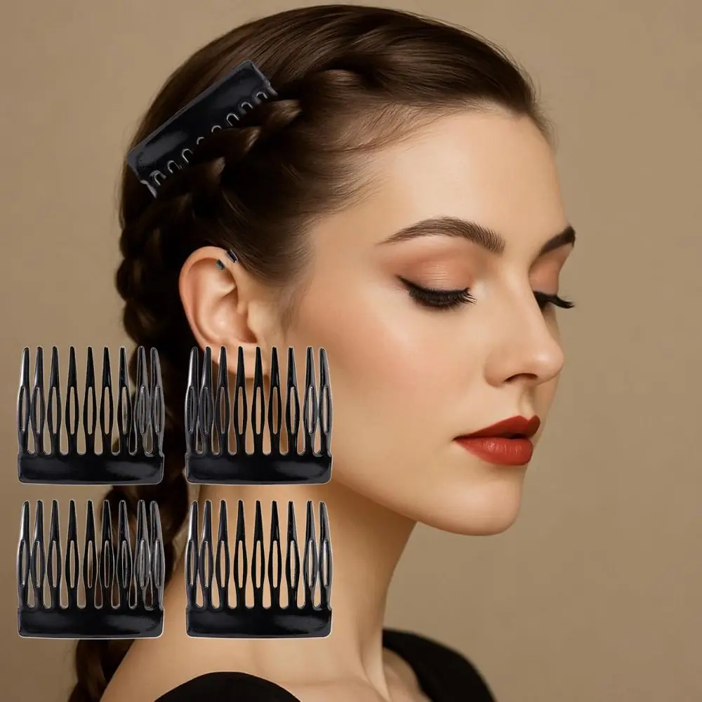 

Fashion Black French Side Comb Small French Slide Hair Comb Decorative Bun Hold Clips for Girls & Women