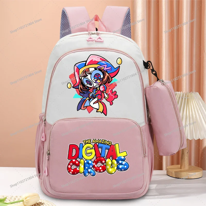 The Amazing Digitals Circus Large Capacity Backpacks with Pencil Case Anime Printed Schoolbag Students Book Stationery Backpack - view 4