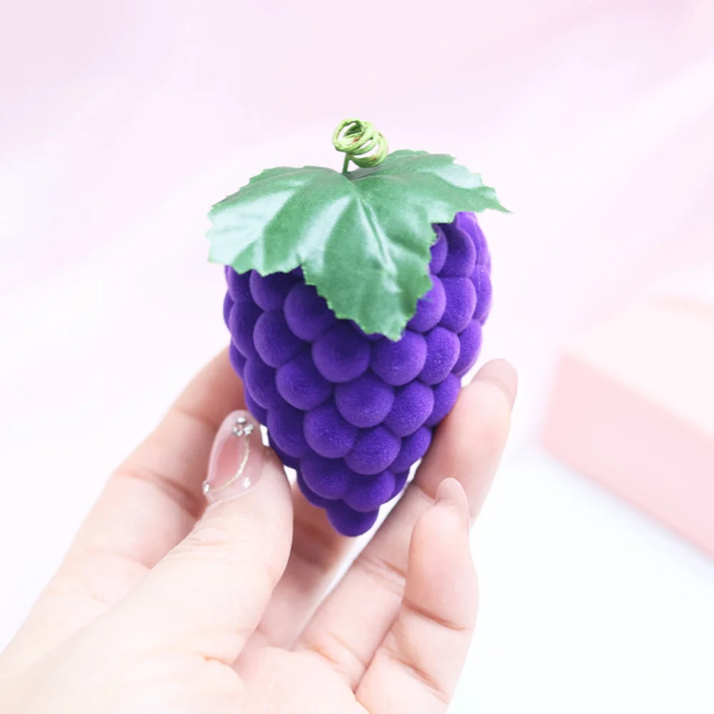 

Grape Jewelry Box Fruit Shaped Ring Case Storage Plastic Embryo Wedding Travel Container ganizer Gift Packaging Display Tool