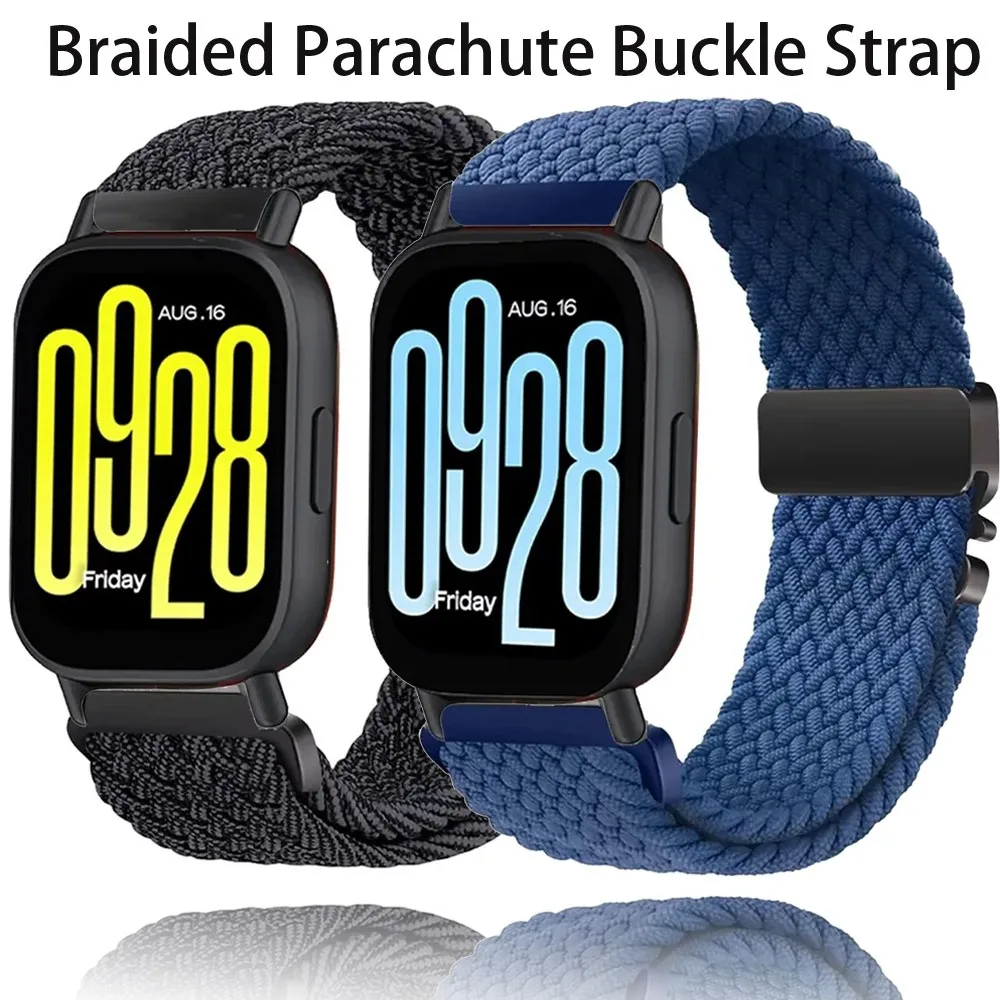 22mm 20mm Nylon Braided Strap for Redmi Watch 5 Active/Lite Parachute Buckle Comfortable Band for Redmi Watch 3 Lite/Active Belt