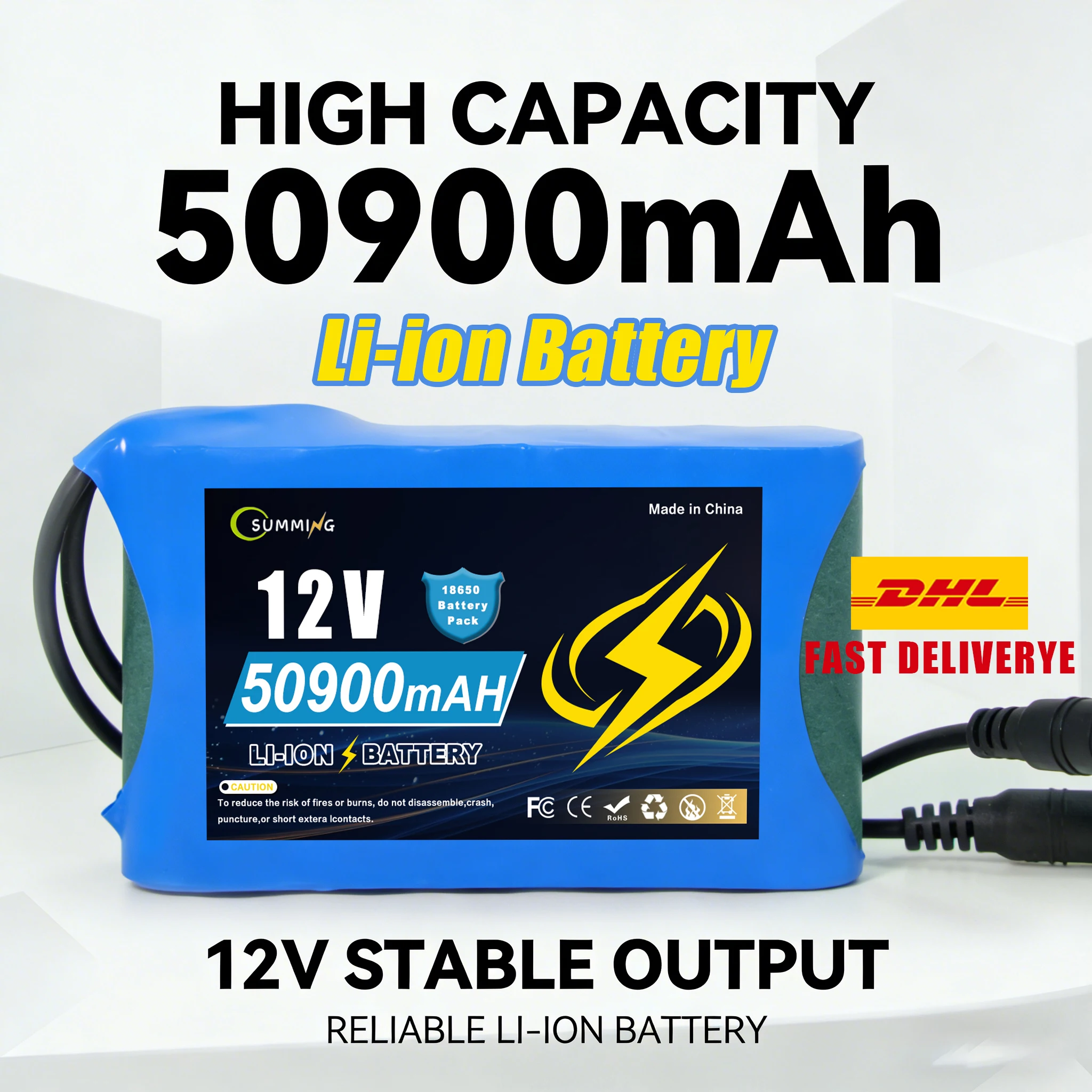 

12В 50900мАч LiFePO4 Deep Cycle Аккумулятор для электровелосипеда 12.6В 50.9Ач, 100% новый, для троллинга Мотор, накопитель солнечной энергии + зарядное устройство