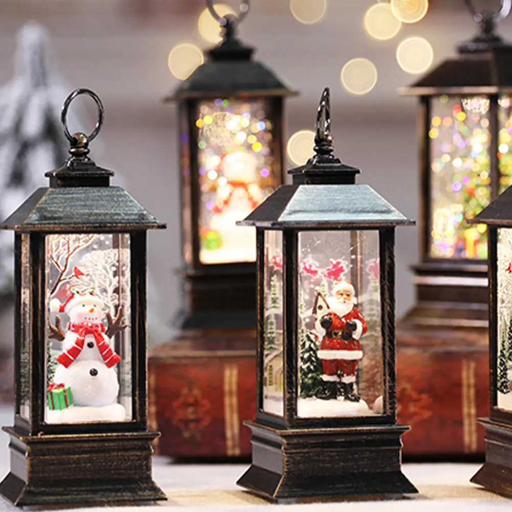 

Snowman Little Oil Light Lighted Holiday Lantern Decorations Christmas Portable Desktop Cute Festival Lamp