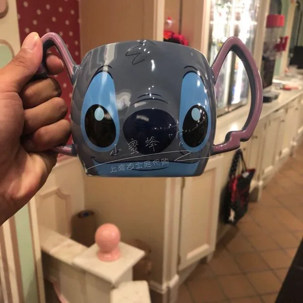 

Новинка, кружка Disney Stitch, кружка для кофе, бинауральная керамическая кружка