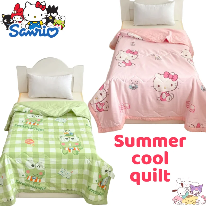 

Sanrio My melody Cinnamoroll Hello Kitty, милое хлопковое летнее прохладное одеяло с героями мультфильмов, мягкое и приятное для кожи тонкое одеяло с кондиционером
