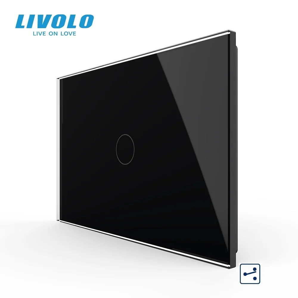 New Livolo US/AU Fashion Electrical Touch Screen Switches 1 Gang 2 Way Wall Light Switch Tempered Crystal Glass Panel,110V-240V