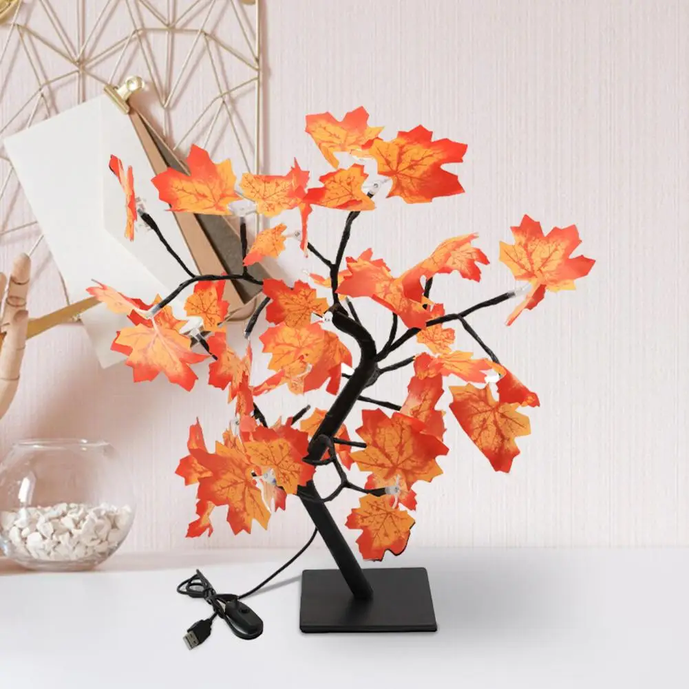 

Maple Leaf Branch Light Battery Operated Led Maple Tree Lamp Realistic Fall Decor Soft Glow Artificial Maple Tree Decoration