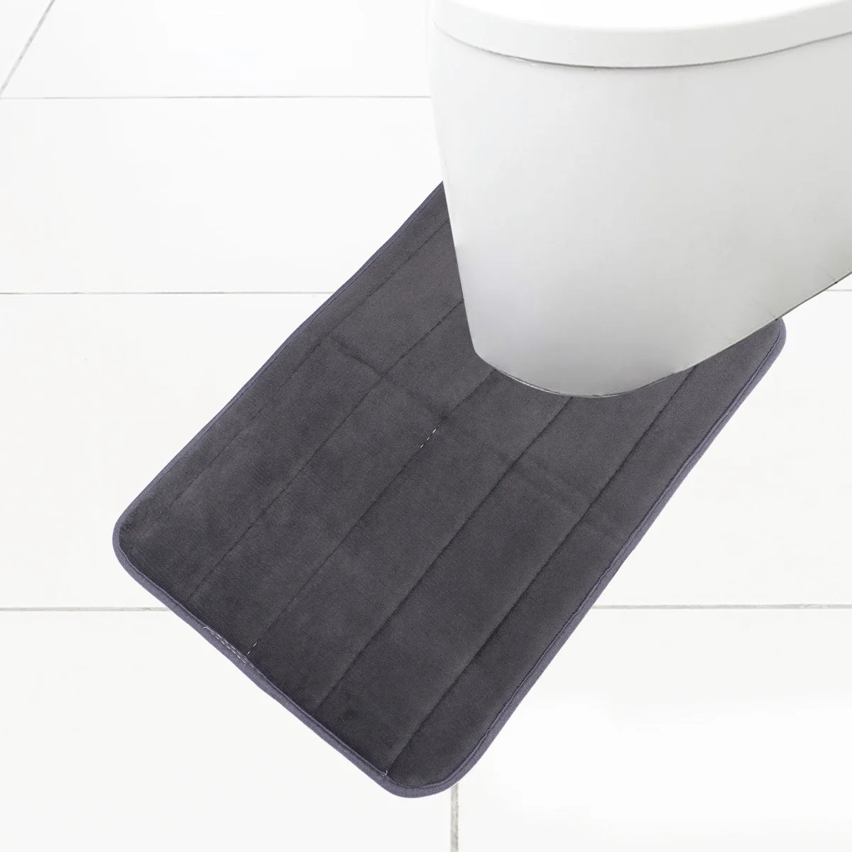

Memory Non-Slip Closestool Floor Mat Soft Comfortable Bathroom Rug Dark Grey U Shape Toilet Rug Closestool Floor Mat