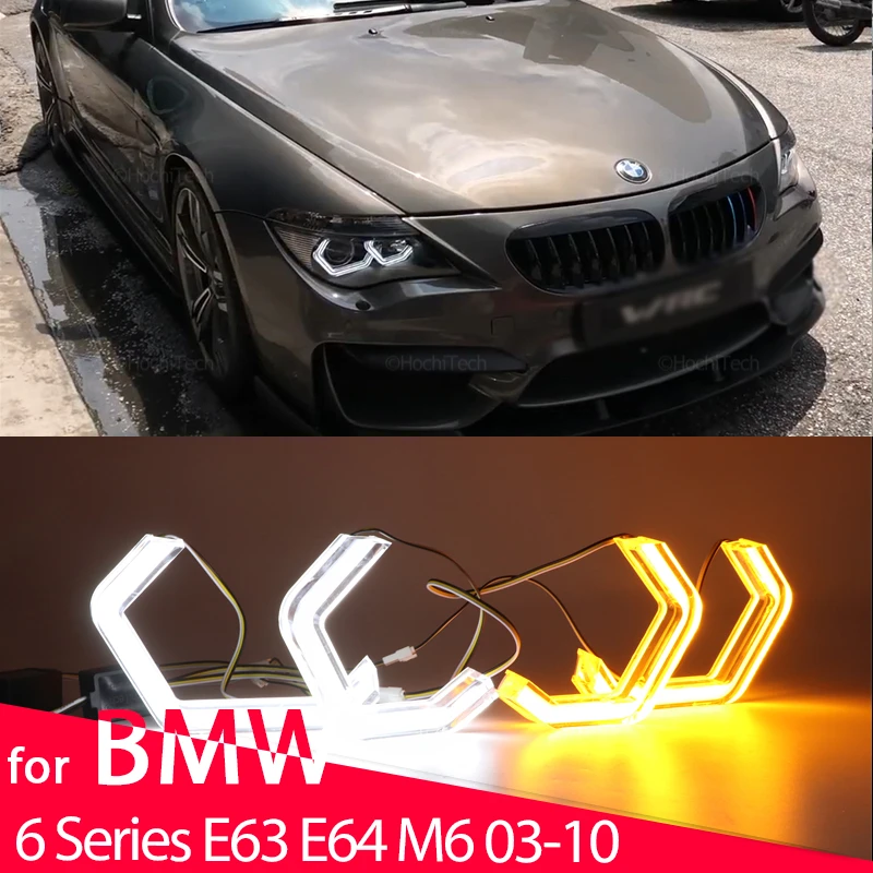 

M4 style LED Angel Eyes Bulb Halo Ring White Yellow Lamp Car Light DRL Styling Light for BMW 6 SERIES E63 E64 M6 2003-2010