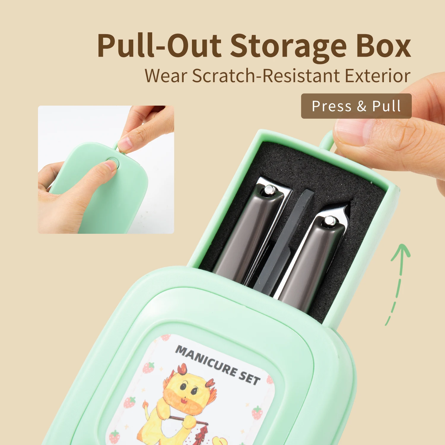 3 قطعة الفولاذ المقاوم للصدأ مسمار المقص مجموعة صندوق تخزين مقص أظافر القاطع أدوات مانيكير المتقلب مع ملف الأظافر الزجاجية نانو #4