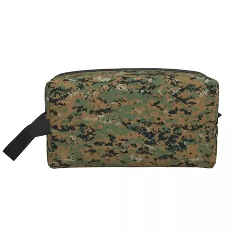 여성을위한 사용자 정의 Marpat Camo 세면 용품 가방 우드랜드 위장 화장품 메이크업 주최자 레이디 뷰티 스토리지 Dopp 키트 박스