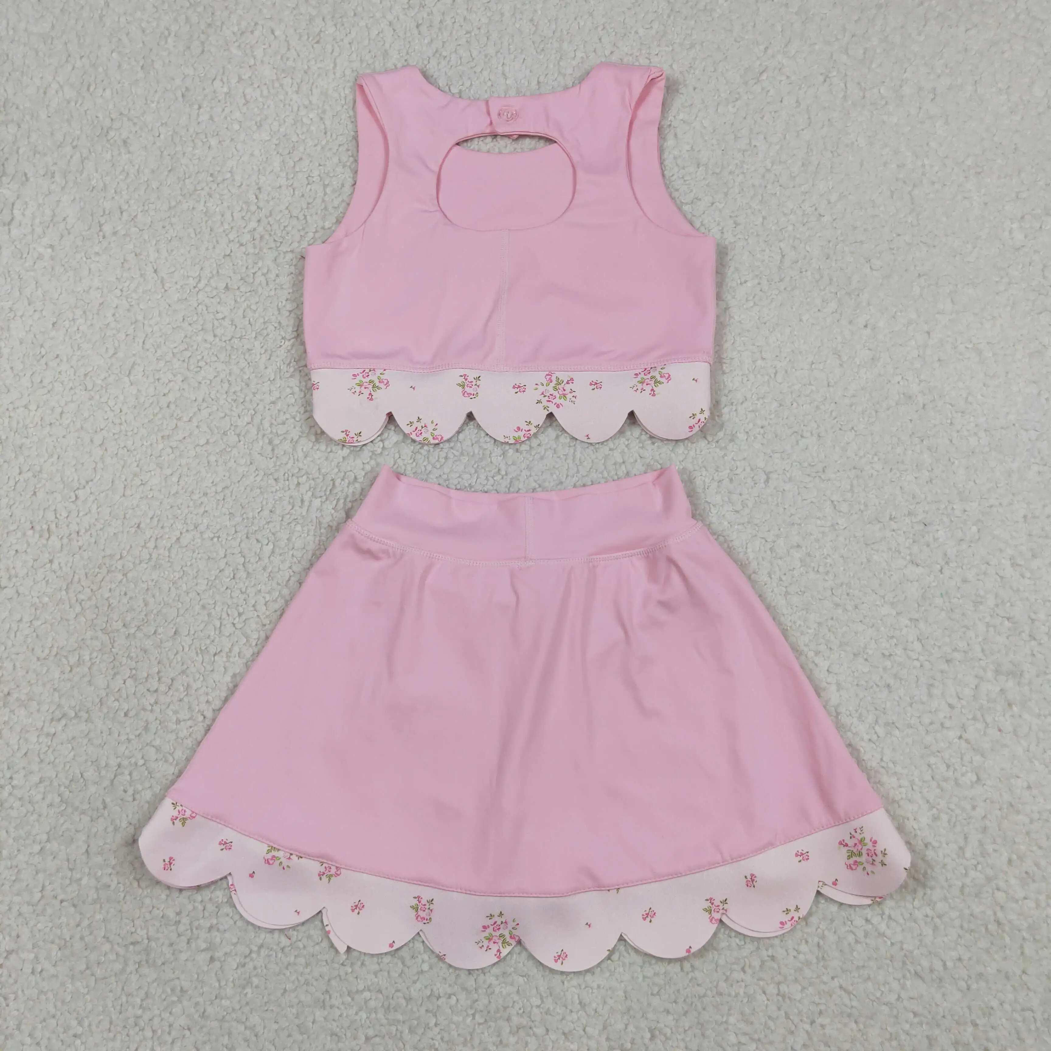 卸売ベビーガールヨガアクティブピンク服幼児シャツ花柄リボンス - Baby Yoga Clothing のレビューと価格