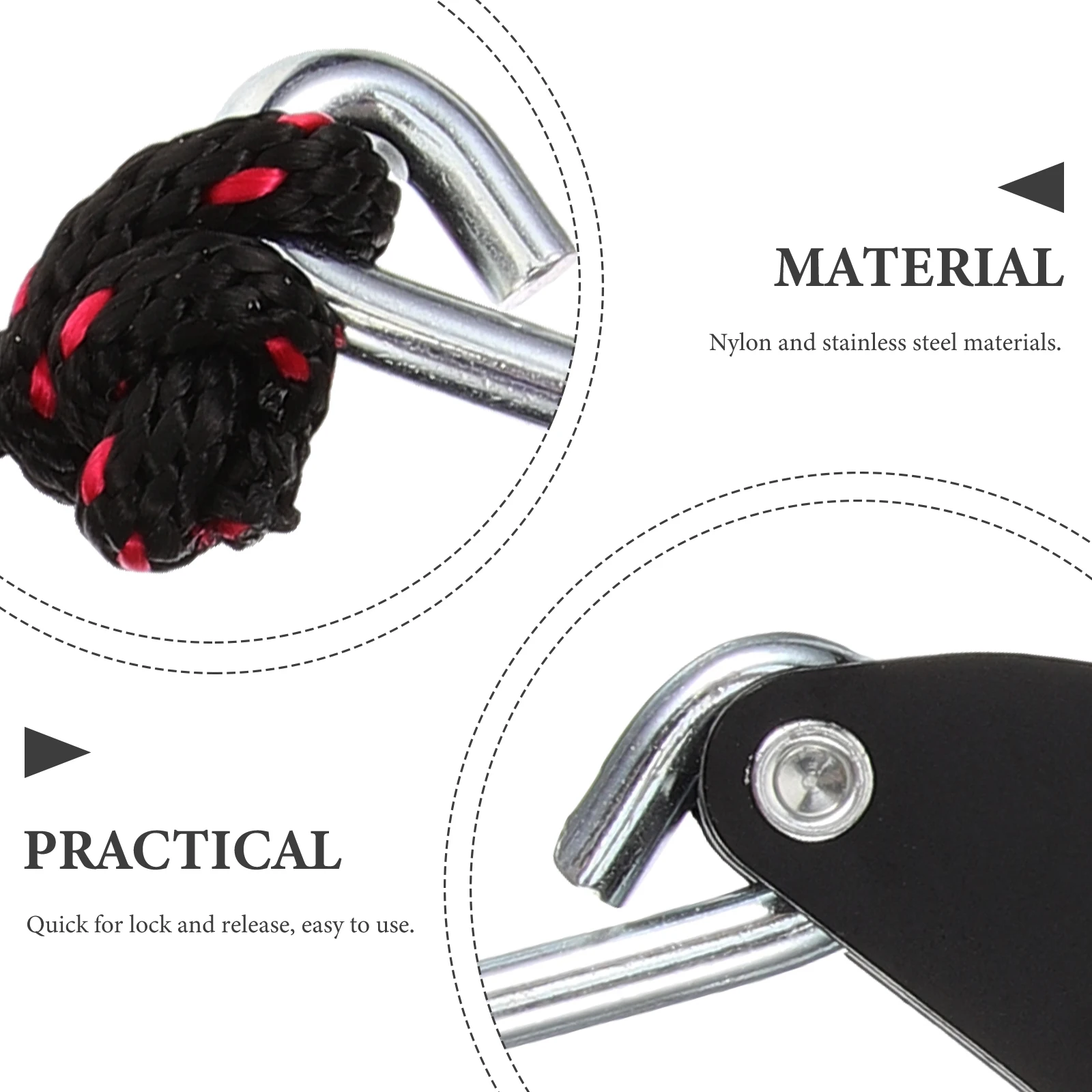 

2 pcs 1/4 Inch Heavy Duty Pulley Rope Hangers For Kayak Canoe Boat Tie Down Straps With Hooks 136Kg Capacity Durable Nylon Rope
