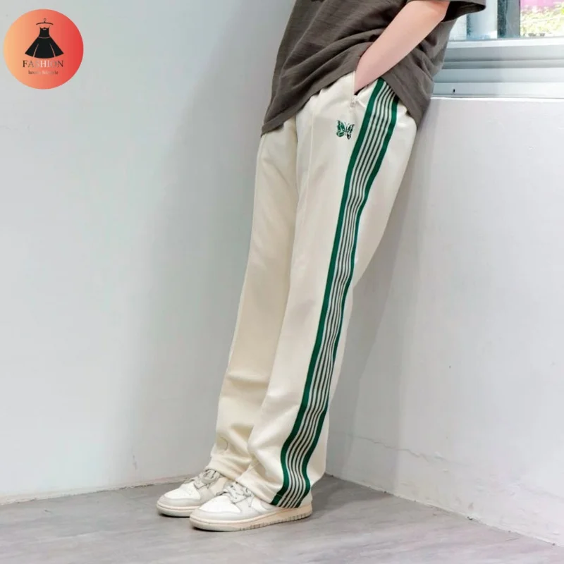 

Classic White Embroidery Logo Striped Casual Pants Winter Autumn Mens Womens Drawstring Sweatpants