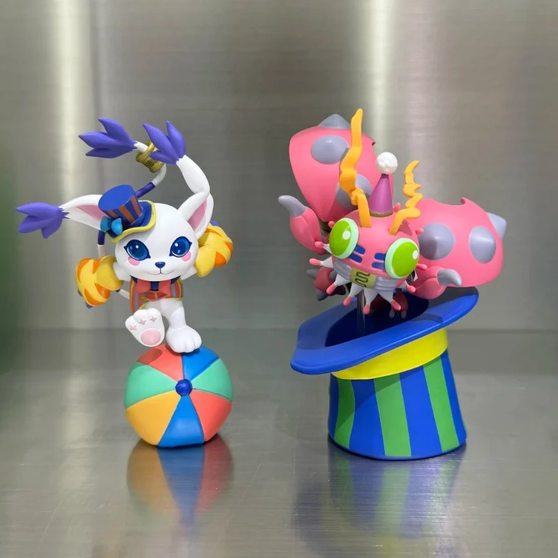 Bandai digimon aventura circo série surpresa caixa cega anime figura modelo estatueta ornamentos de mesa bonecas brinquedo presente na moda