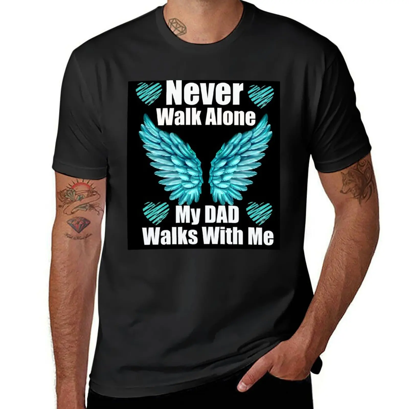 never walk alone my dad walks with me T-Shirt for a boy plus sizes shirts graphic tees animal prinfor boys mens clothes