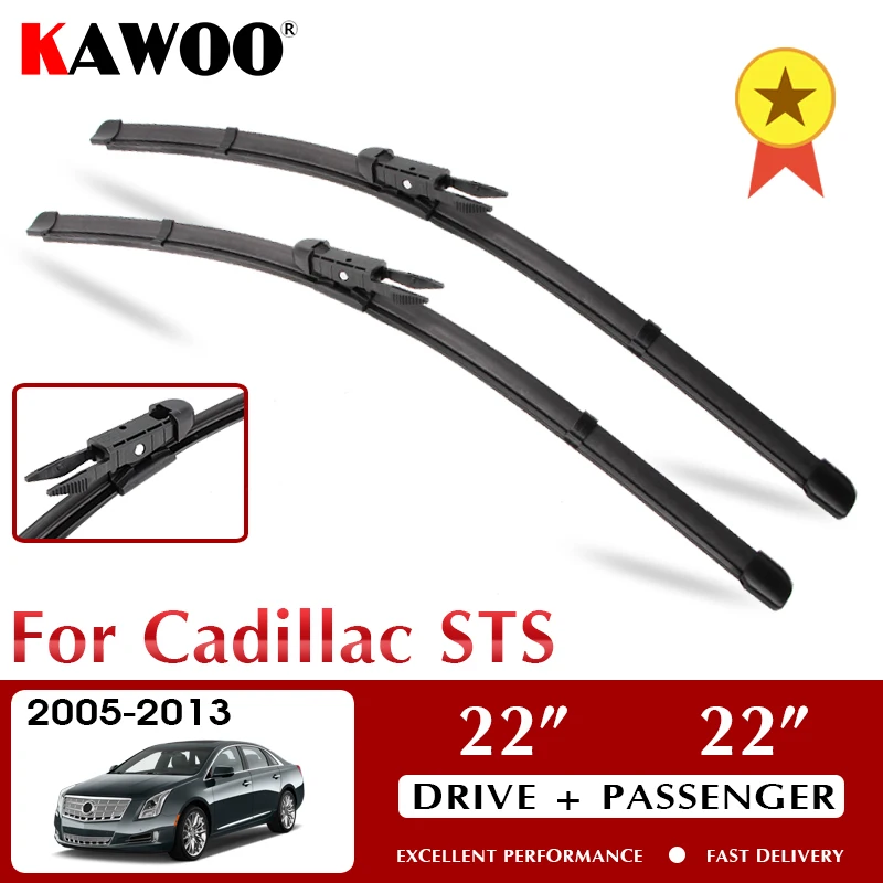 

KAWOO Wiper Front Car Wiper Blades For Cadillac STS 2005-2013 Windshield Windscreen Front Window Accessories 22"+22" LHD RHD