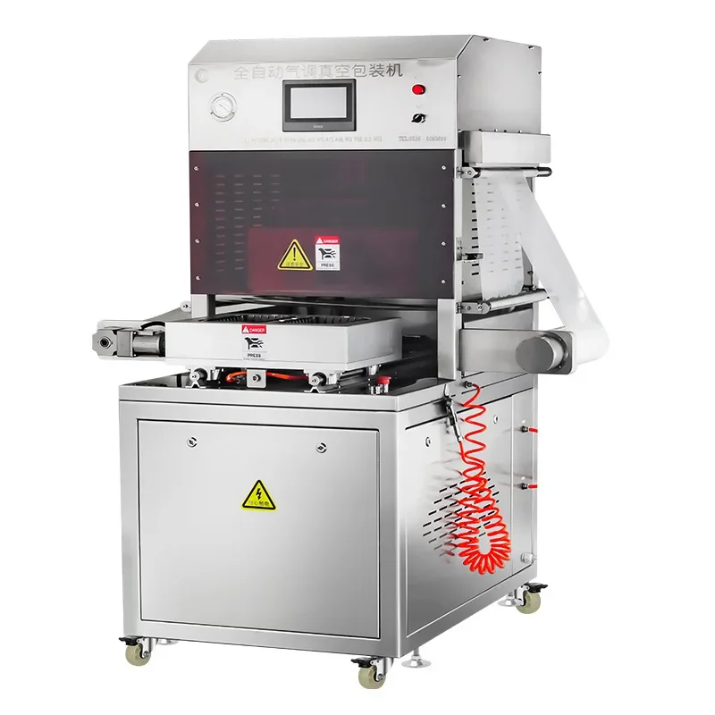 commercial box modified atmosphere fresh-locking and fresh-keeping packaging machine, fresh meat vacuum inflatable packaging