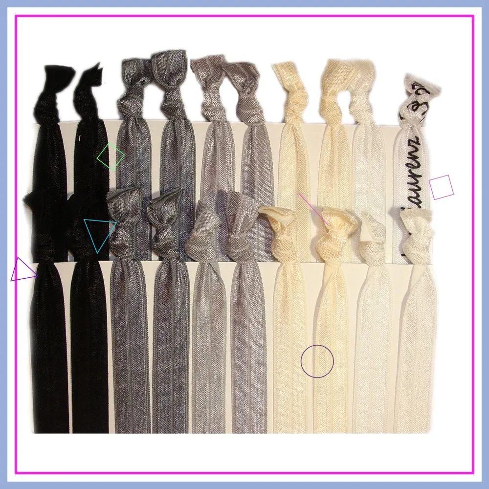 

20 Pack Black Ombre No Crease Ouchless Elastic Hair Ties Ponytail Holders Ribbon Bands