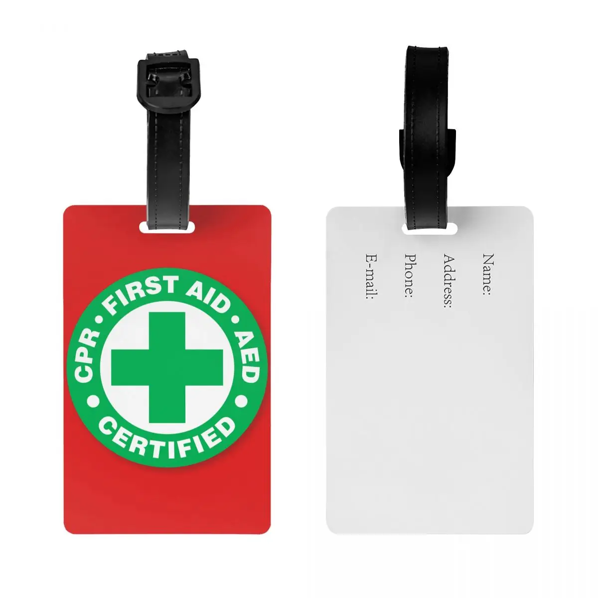 First Aid Emergency Medicine Luggage Tag Doctor Nurse Travel Bag Suitcase Privacy Cover ID Label