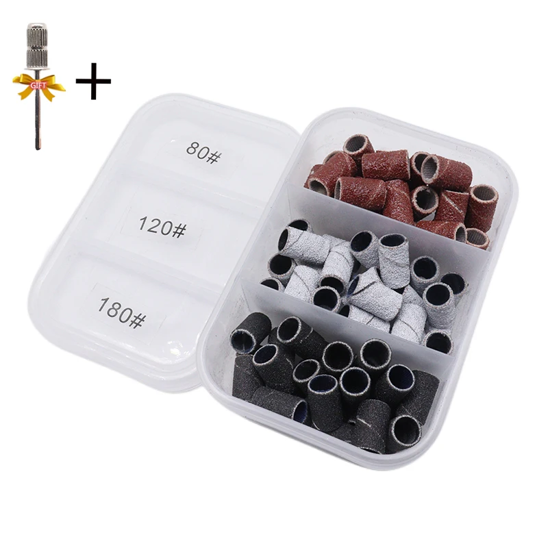 

75pcs Nail Drill Bits Sanding Bands 3 Grits Electric File Nail Sanders Set #80#120#180 Grinder Band Mandrel Bit