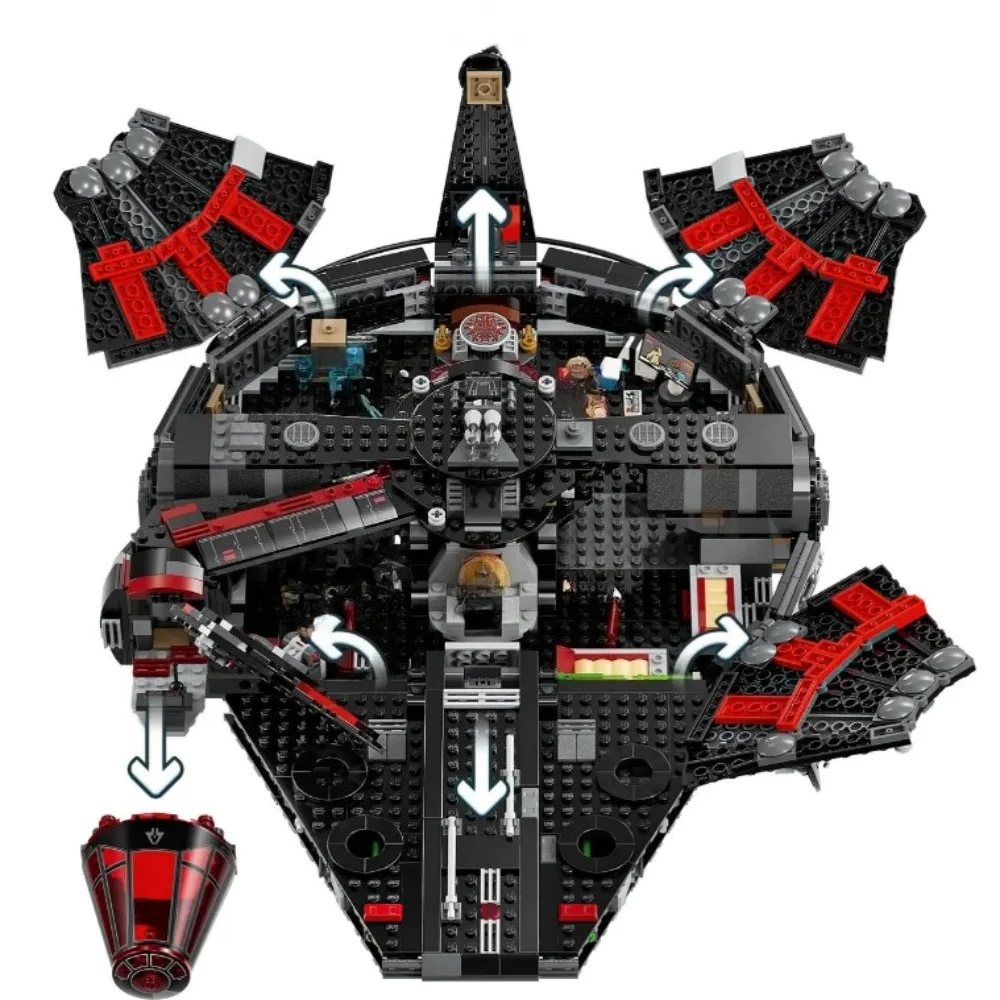 Blocs de construction de vaisseau spatial du film Space War The Dark Falcon, 1579 pièces, avec 6 figurines, briques à assembler, jouet cadeau pour Fan adulte