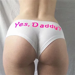 Women Funny Lingerie Briefs Underwear Women's Sexy Naughty Panties Yes Daddy Letter Printed Underwear Ladies briefs