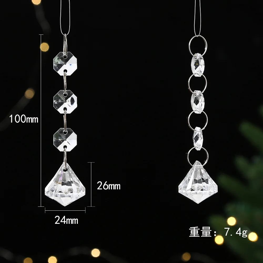 

10pcs Acrylic Crystal Beads Diamond Pendant Garland Chandelier Hanging Party Wedding Decoration Table Centerpieces Curtain DIY