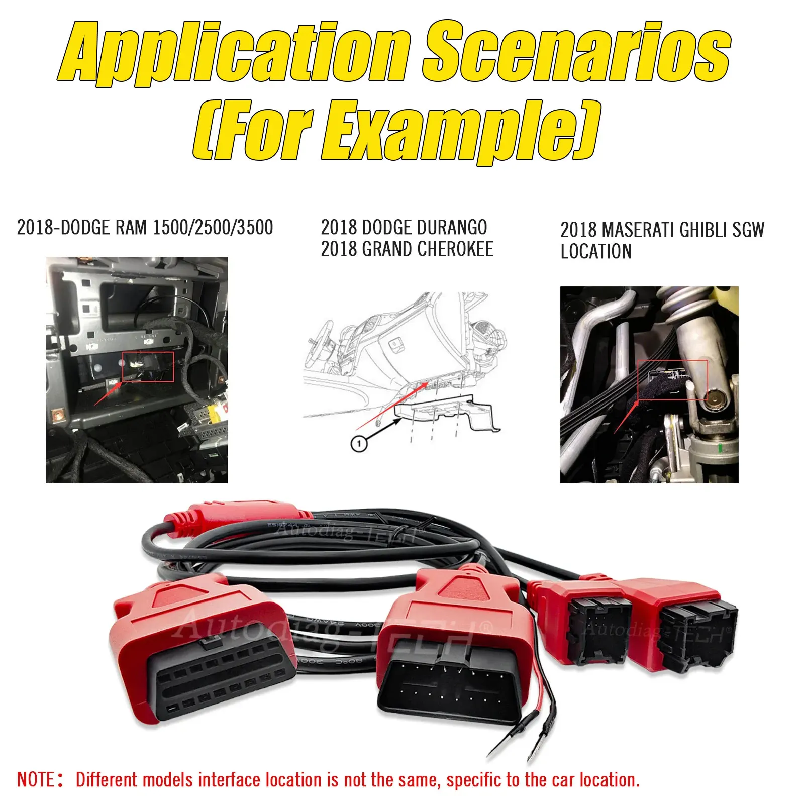 لكرايسلر/JEEP/دودج المركبات التلقائي obd2 الماسح الضوئي موصل كابل ل FCA 12 + 8 دبوس obd2 كابل التشخيص ل Xtool الماسح الضوئي