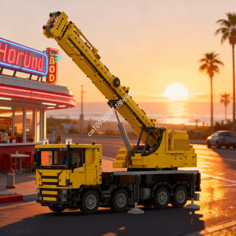 

4041 деталей MOC LIEBHERR LTF 4 1, модель крана на грузовом шасси, технический конструктор, архитектурные строительные блоки, идея для рождественского подарка, креативные игрушки