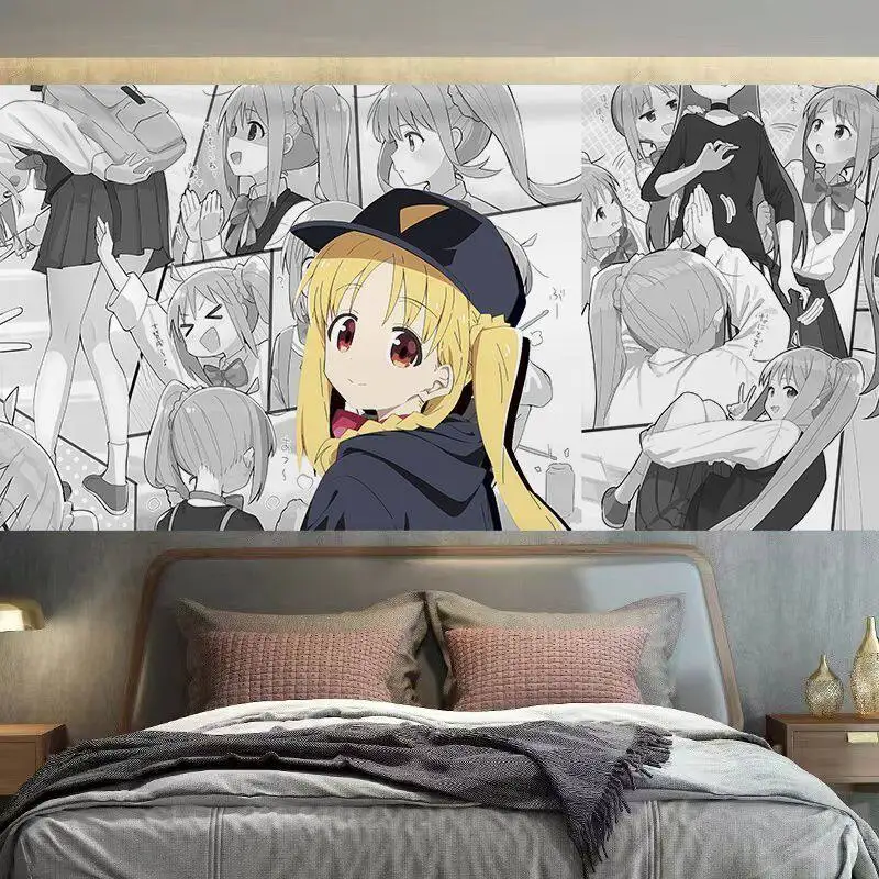 Anime Cartoon Style Wall Tapestry Decorative Headboard Background Cloth for Dormitory And Bedroom Home Decor