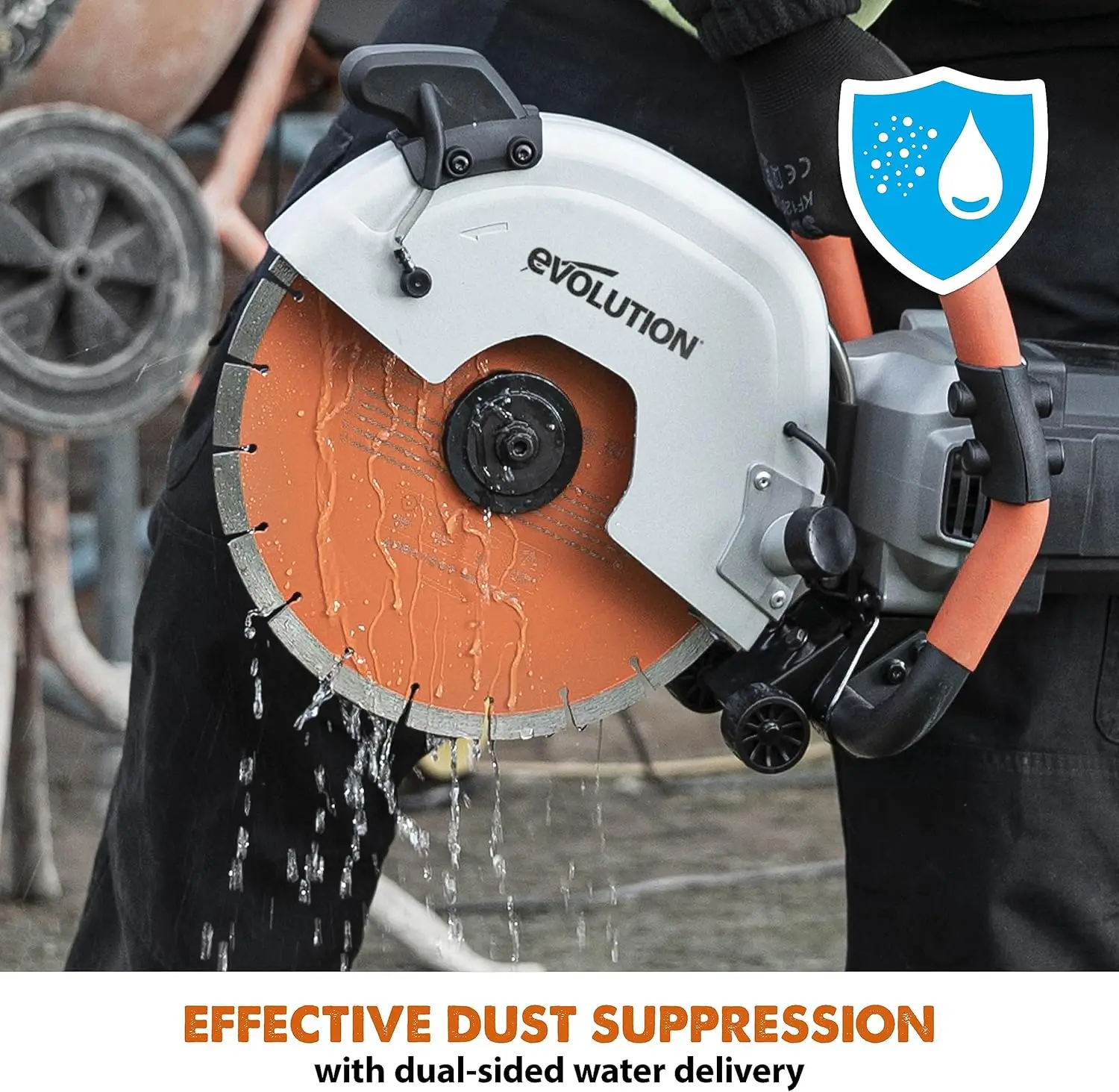 12 Inch Concrete Saw with Water Fed Dust Suppression (Aka Angle Grinder, Cut Off Saw, Masonry) Electric, No Gas