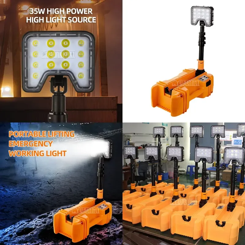 for 1.5m Telescopic LED Work Light Portable Rechargeable Floodlight Battery Powered Searchlight Outdoor Camping Lantern