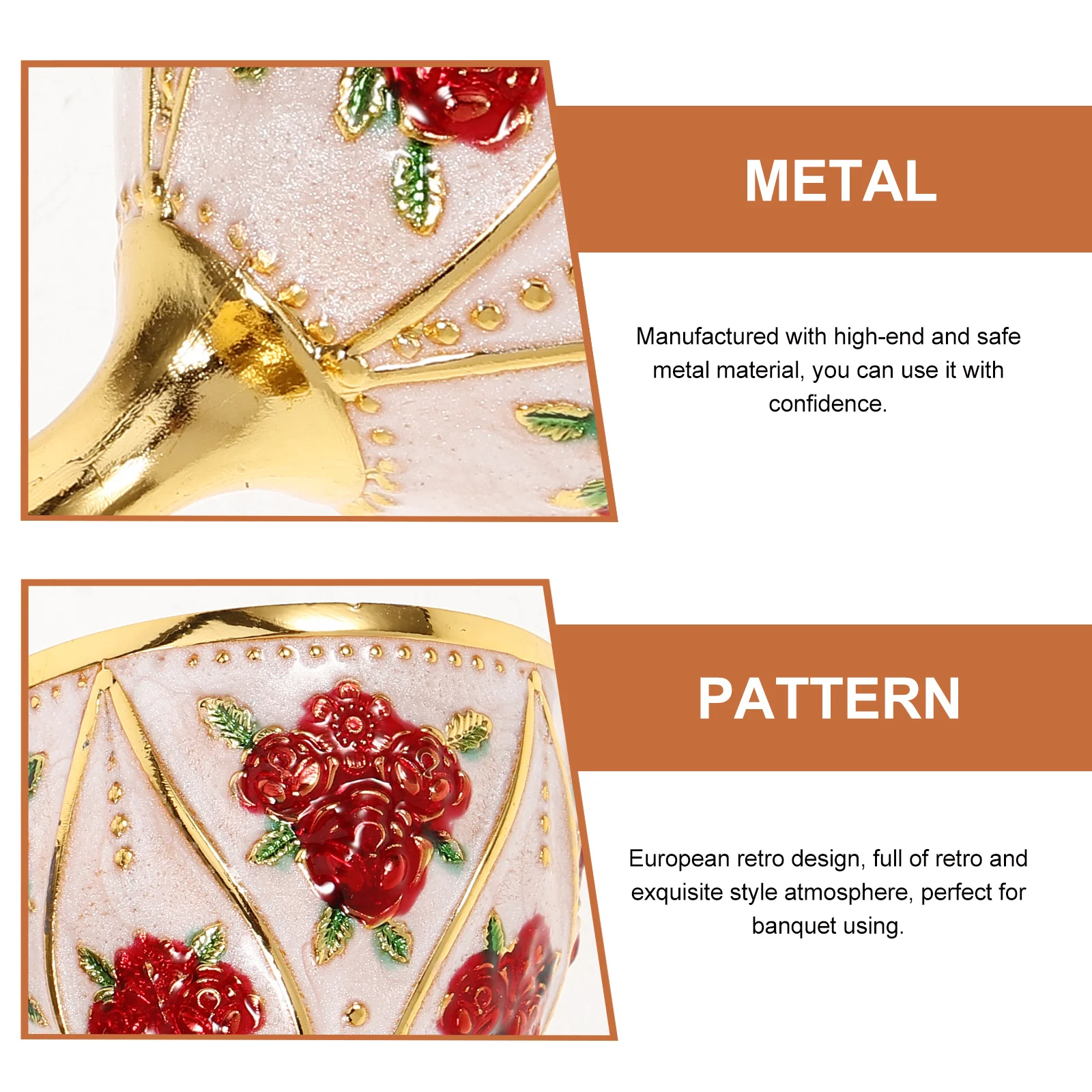 

Metal Wine Cup for Festivals European Retro Design Full of Elegance and Charm Suitable for All Kinds of Wines and Drinks