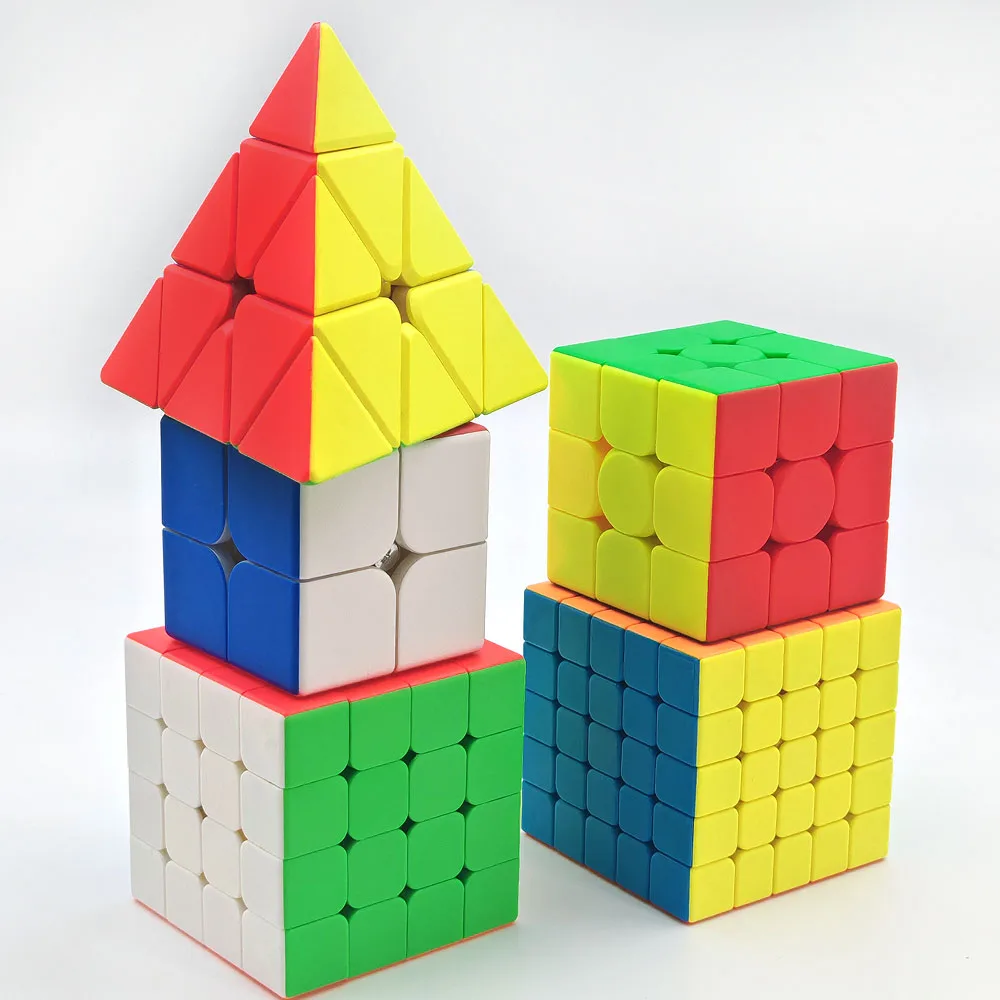 Smooth Speed 3rd Order Building Blocks for Beginners - 2x2x2, 3x3x3, 4x4x4, 5x5x5 Solid Color Educational Toys for Children