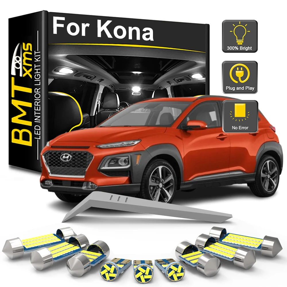 

BMTxms 13Pcs For Hyundai Kona N EV 2016 2017 2018 2019 2020 2021 2022 Car LED Interior Light Bulb Kit Lamp Canbus Accessories