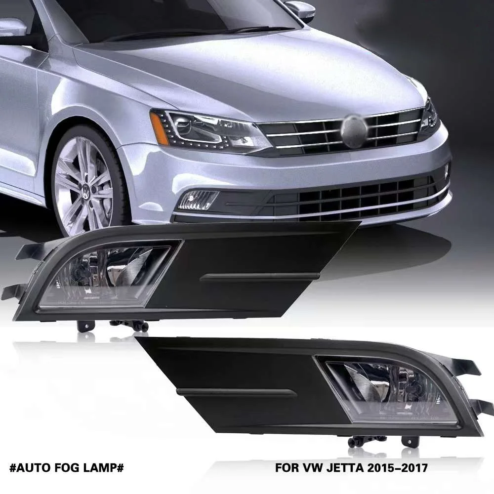 Car Fog Lamp Assembly for Volkswagen Jetta Sagitar 2016 2017 2018, 4300K Halogen Blub + Bracket + Frame + Harness + Switch