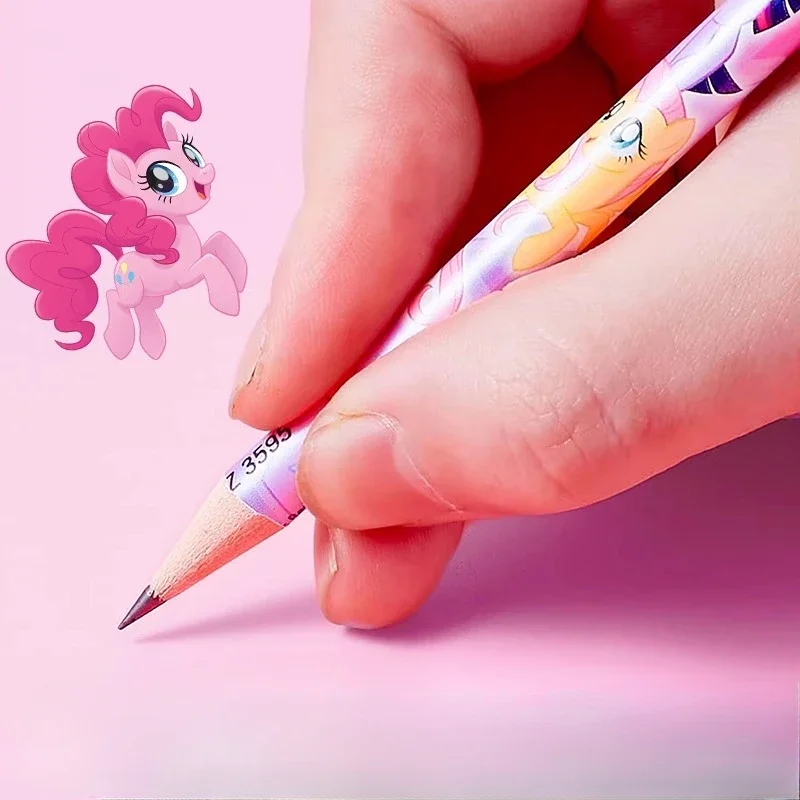 Crayon rond avec gomme pour enfants, Iigen My Little Pony, Baril HB de maternelle, dessin animé mignon, cadeau d'anniversaire et de Noël, véritable