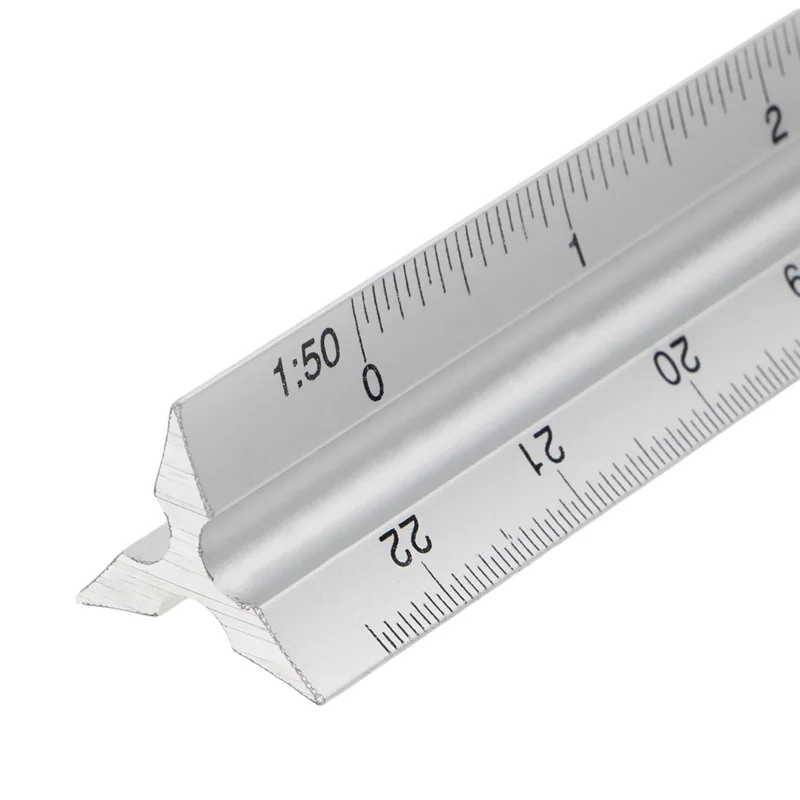 A2UD 30cm Aluminium Metal for Triangle Scale Architect Engineer Technical Ruler 12