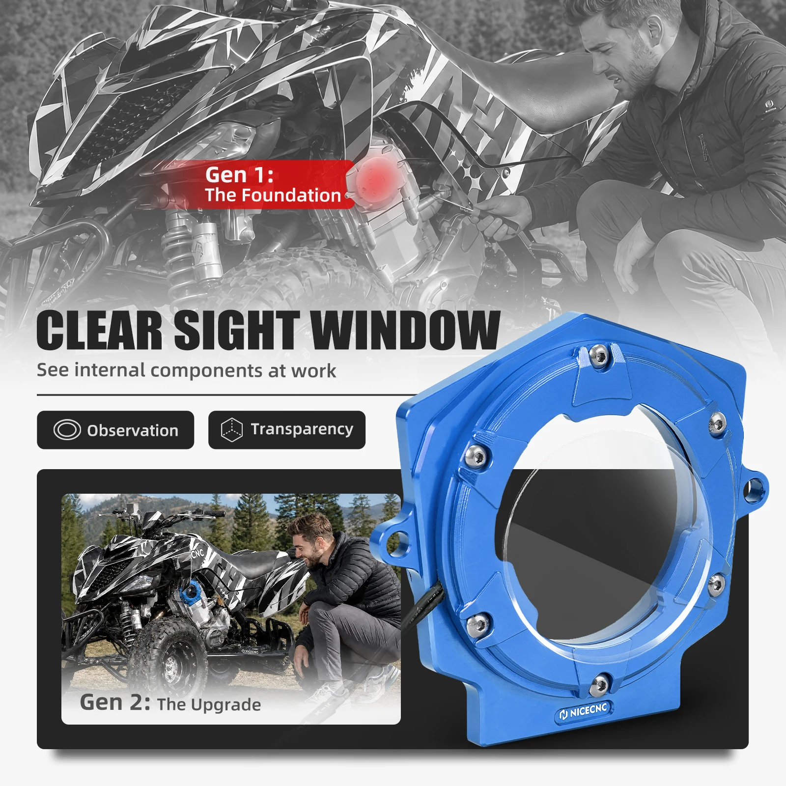 NICECNC For Yamaha Raptor 700 2006-2026 ATV Cylinder Head Cover Guard For Raptor 700R SE Replaces 1S3-11185-10-00 With LED Light
