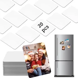 20Pcs/Set Sublimation Magnet Blanks Sublimation Blank Fridge Magnets Personalized For DIY Home Kitchen Wall Door Decoration